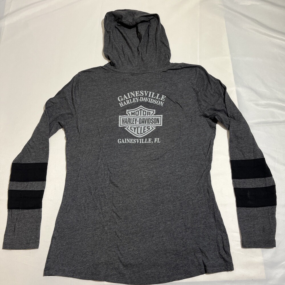 Vintage Harley Davidson Hoodie Sweatshirt Biker Gainesville 90s Womens Florida